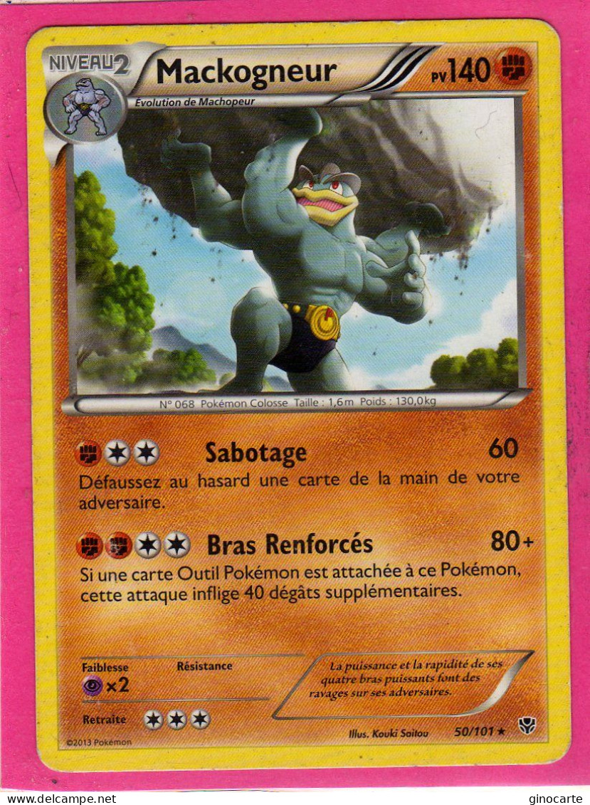 Carte Pokemon Francaise 2013 Noir Et Blanc Explosion Plasma 50/101 Mackogneur 140pv Occasion - Noir & Blanc