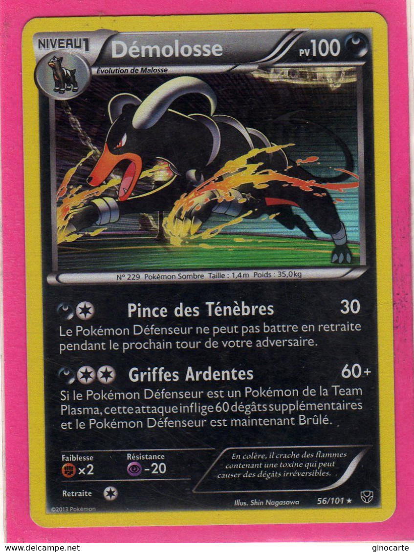 Carte Pokemon Francaise 2013 Noir Et Blanc Explosion Plasma 56/101 Demolosse 100pv Holo Bon Etat - Nero E Bianco