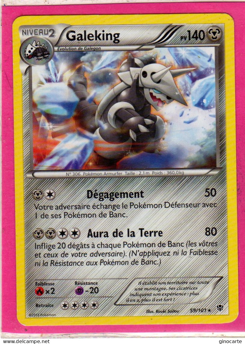 Carte Pokemon Francaise 2013 Noir Et Blanc Explosion Plasma 59/101 Galeking 140pv Bon Etat - Noir & Blanc