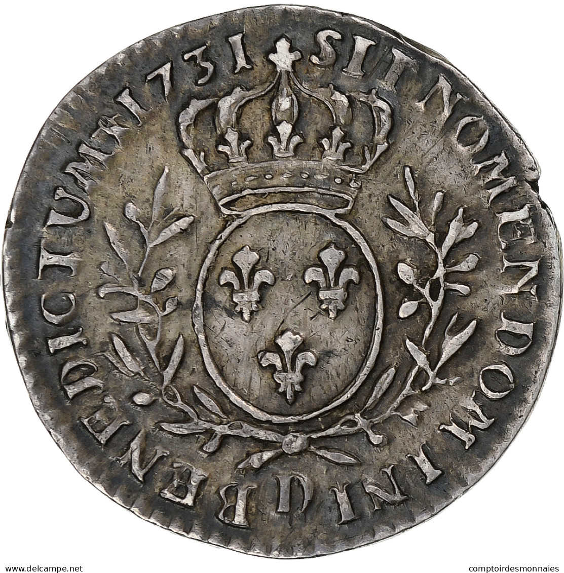 France, Louis XV, 1/10 Écu Aux Branches D'olivier, 1731, Lyon, Argent, TTB - 1715-1774 Lodewijk XV