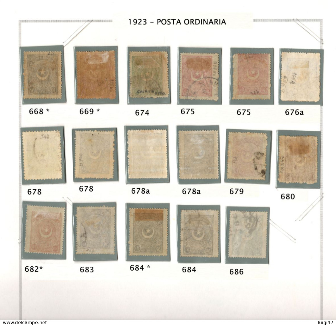 Turchia - 1923 Stella E Mezzaluna P.O. N° 668---686 - Used Stamps