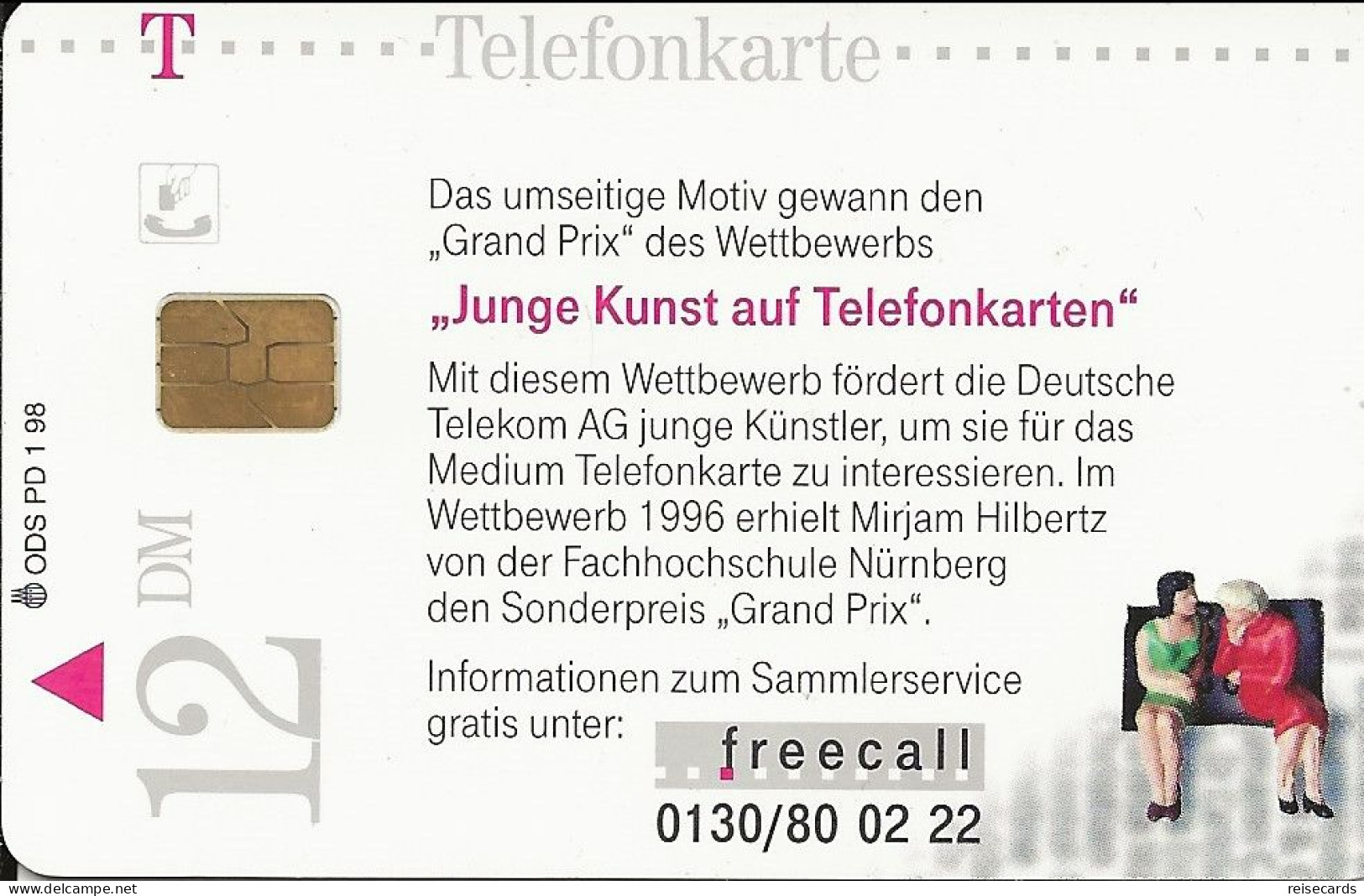 Germany: Telekom PD 1 98 Junge Kunst Auf Telefonkarten - P & PD-Series: Schalterkarten Der Dt. Telekom