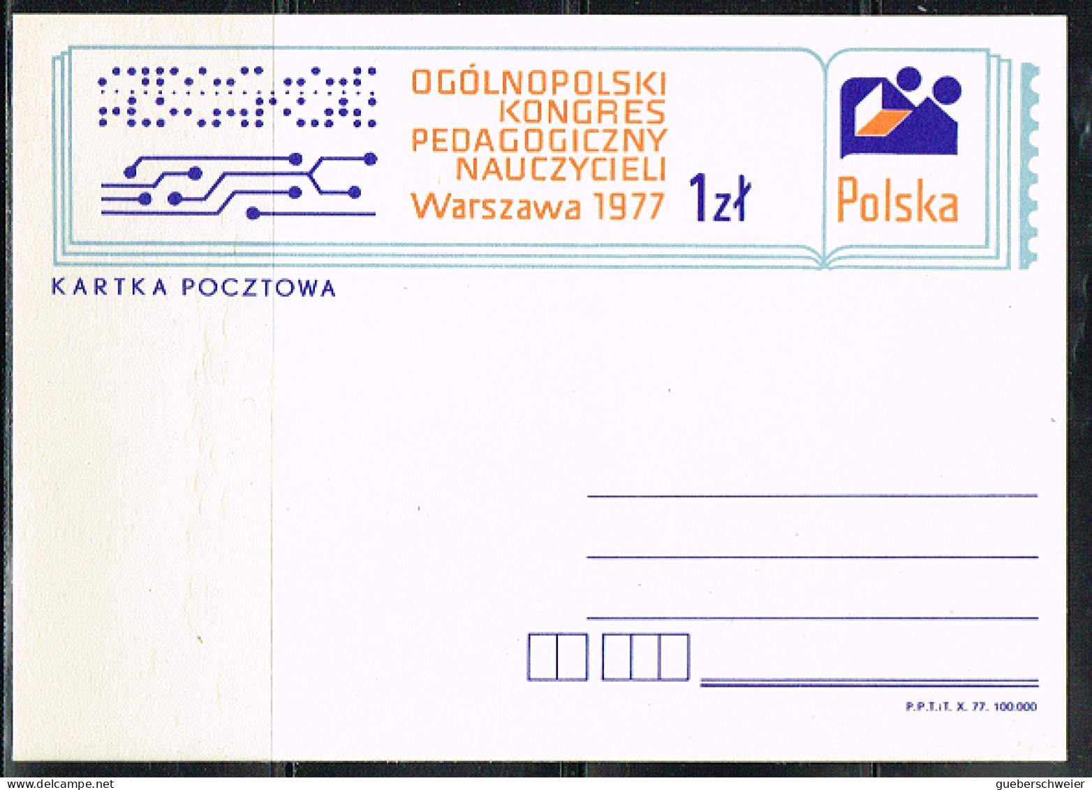 ECH L 51 - POLOGNE Entier Postal Congrès Pédagogique 1977 - Stamped Stationery