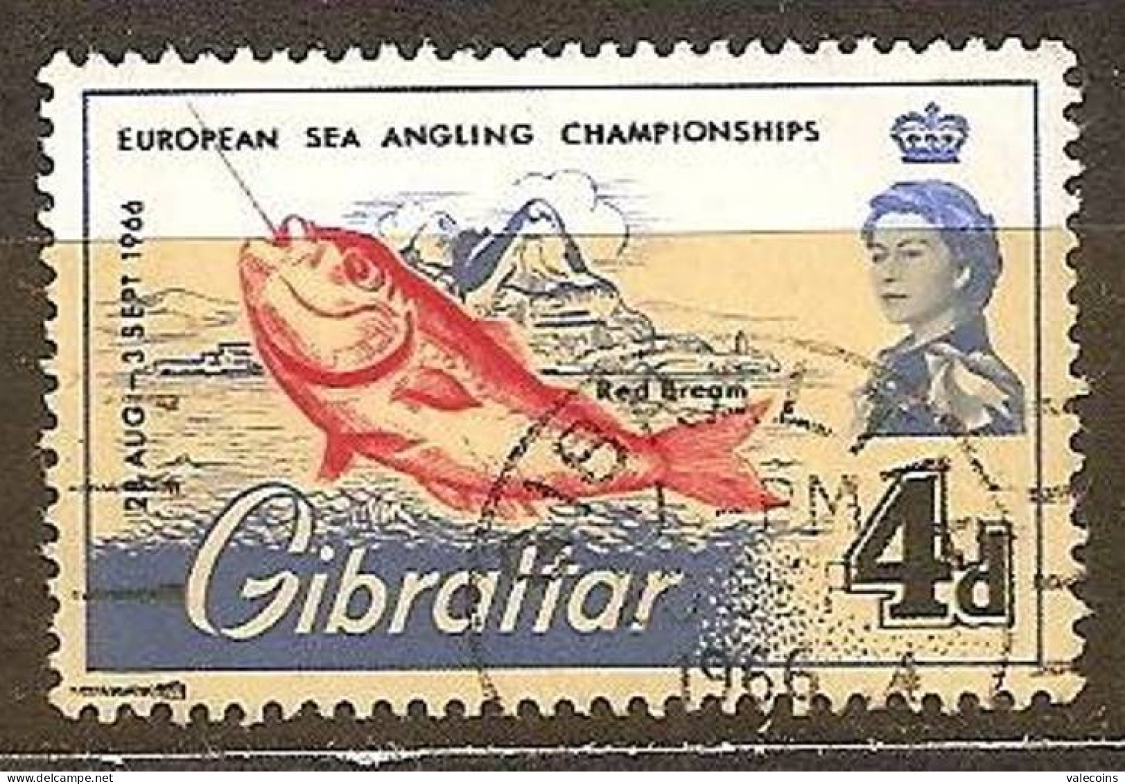 GIBILTERRA GIBRALTAR - 1966 - Europian Sea Angling - Used Stamp On Paper   MyRef:N - Gibraltar