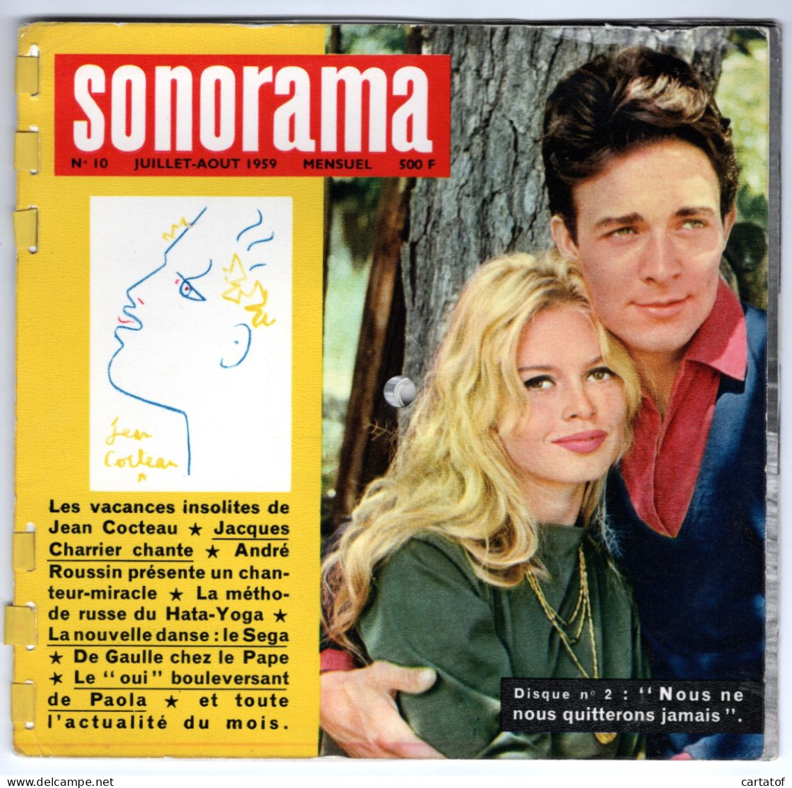 SONORAMA N°10 Complet Avec Tous Les Disques Non Détachés. Brigitte Bardot Et Jacques Charrier , D Gaulle … - Other - French Music