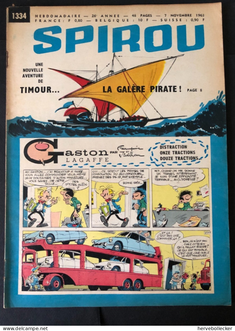 Spirou Hebdomadaire N° 1334 - 1963 - Spirou Magazine