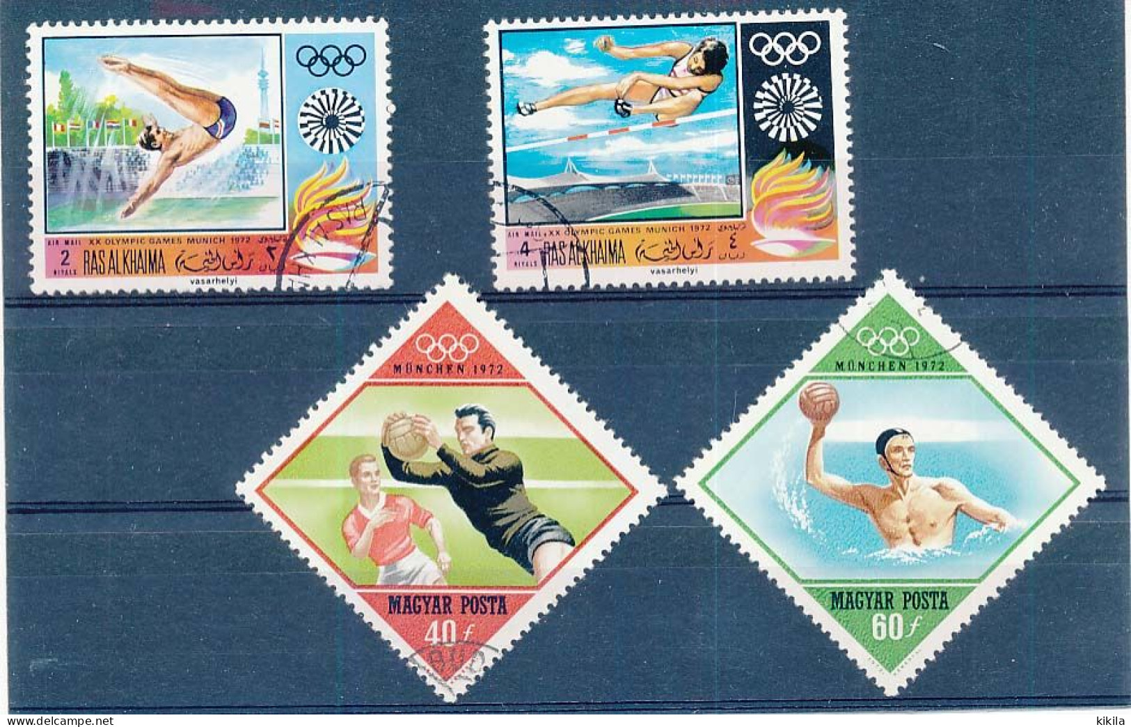 Lot De 4 Timbres Oblitérés JEUX OLYMPIQUES D'ETE MUNICH 1972 Ras Al Khaima  Hongrie X-6 - Summer 1972: Munich