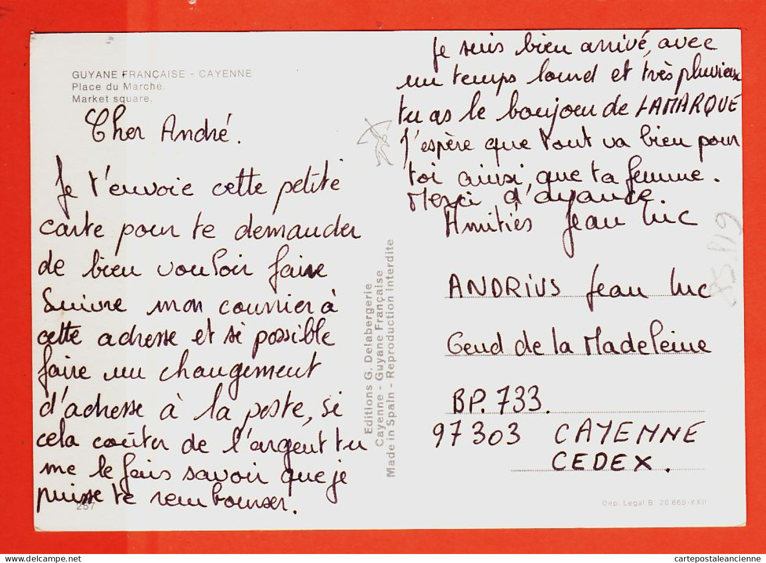 14911 /⭐ CAYENNE Guyanne Française Place Du Marché Market Square 1980s Editions DELABERGERIE - Cayenne