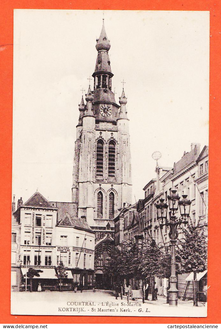 14886 /⭐ KORTRIJK ST-MAARTEN'S Kerk COURTRAI Mercerie-Bonneterie DEPREITERE-MEERSCHAERT Place Eglise SAINT-MARTIN 1910s - Kortrijk