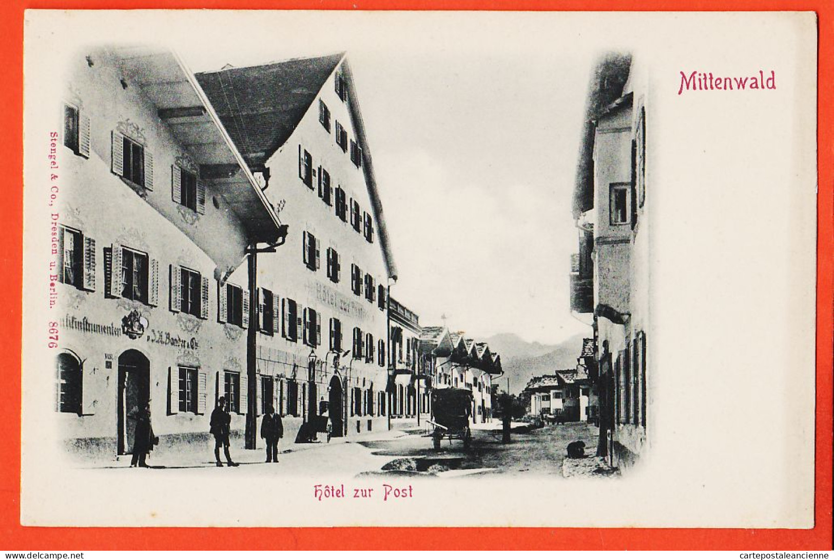 14868 /⭐ MITTENWALD Bayern Hotel Zur Post 1900s STENGEL Dresden Berlin 8676 - Mittenwald