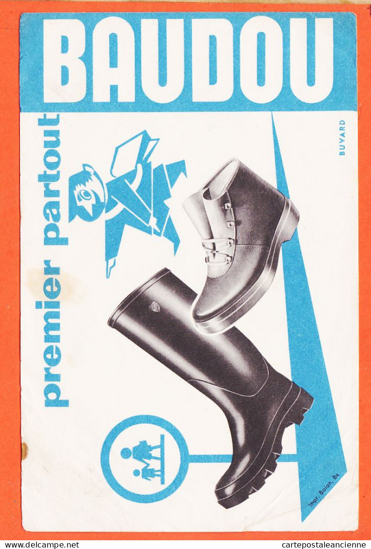 14845 / ⭐ BAUDOU Premier Partout Chaussures Bottes Buvard-Blotter Publicitaire Impression BALAND Bordeaux - Schuhe