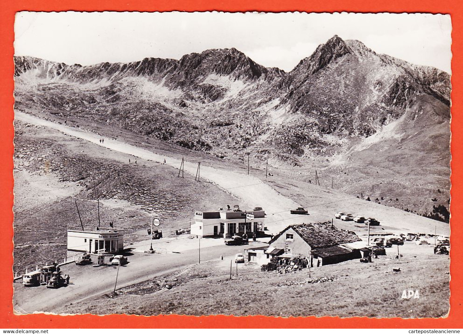 14942 /⭐ VALLS ANDORRA Station Essence ESSO MOBIL Port ENVALIRA Xalet Refugi FRA MIQUEL 1962 Photo-Bromure APA 730 - Andorra