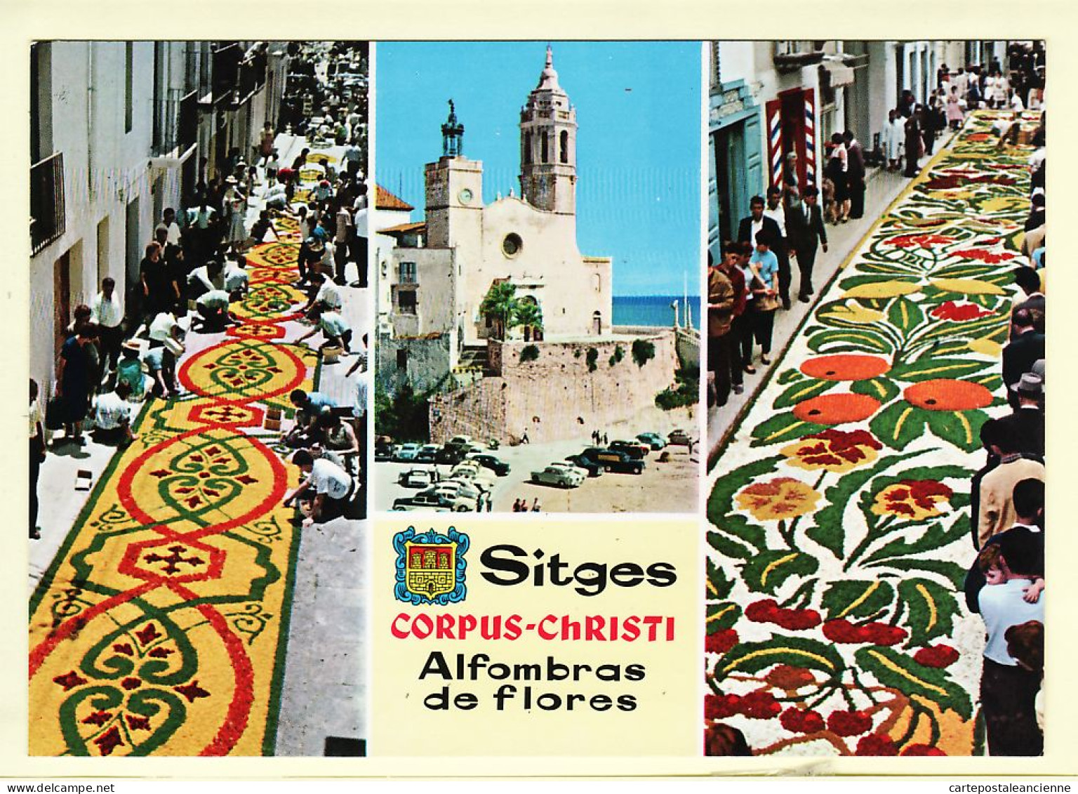 14969 /⭐ SITGES Castilla-La Mancha Albacete ALFOMBRAS Flores Corpus CHRISTI Tapis Fleurs Multivues 1981 R.G 1954 Spain - Albacete