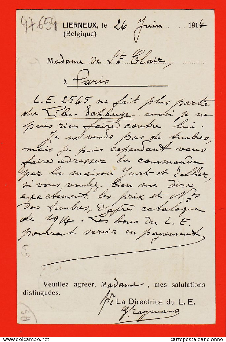 14894 /⭐ ♥️ Rare LIERNEUX LE LIBRE ECHANGE Revue Collectionneurs Cartes Postales Timbres Lisez 1914 SAINT-CLAIR Paris - Lierneux