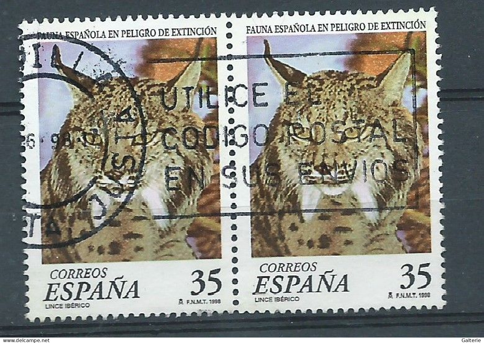 ESPAGNE - Obl - 1998 - YT N° 3103- Animaux Rares-Lynx Eurasien - Usados