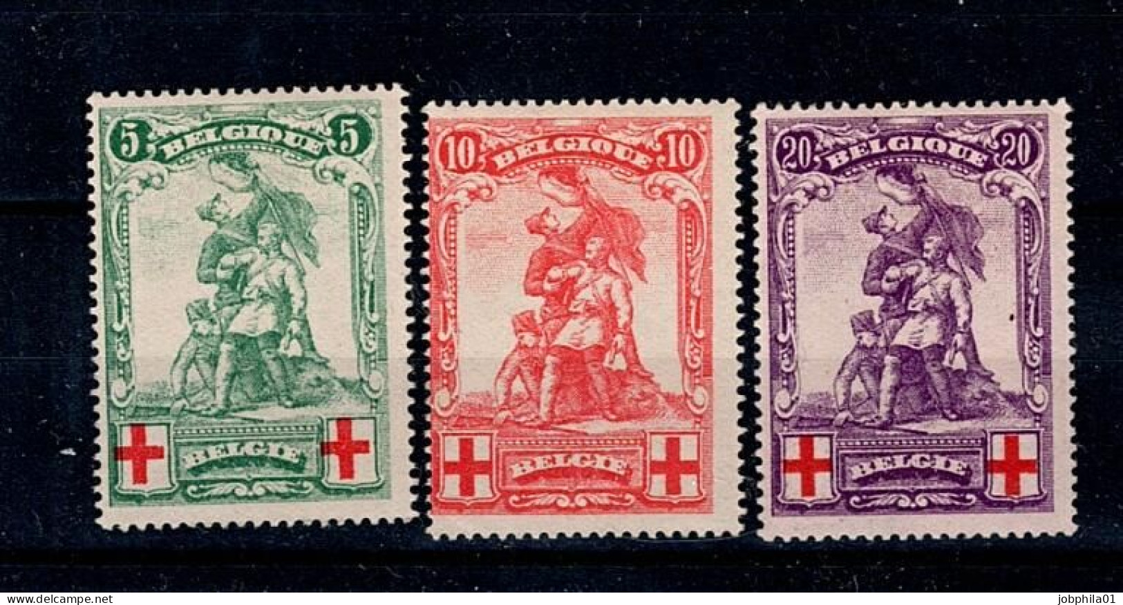 126-128 X Côte 85€ - 1914-1915 Rotes Kreuz