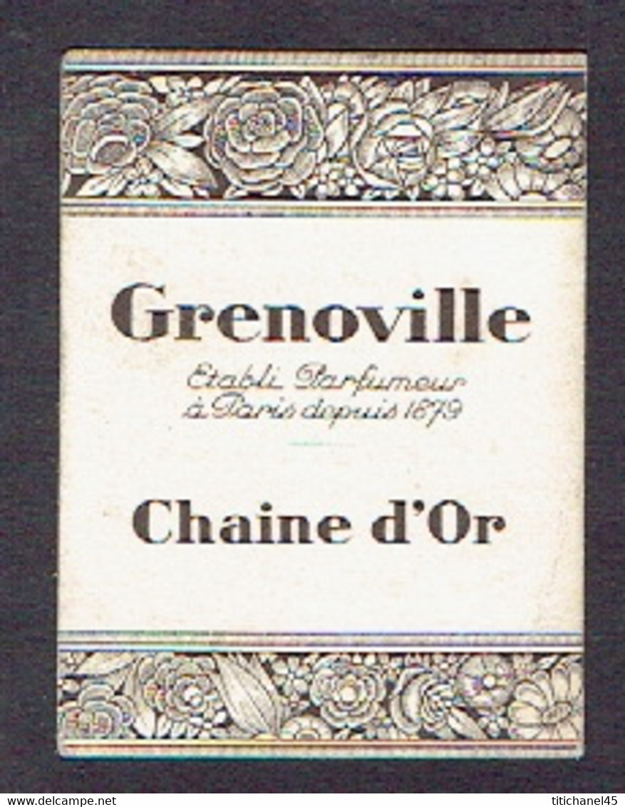 Carte Parfum CHAINE D'OR De GRENOVILLE - Salon De Coiffure CHEZ OSCAR à MORLANWELZ - Antiguas (hasta 1960)