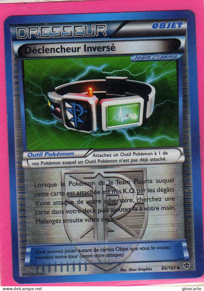 Carte Pokemon Francaise 2013 Noir Et Blanc Explosion Plasma 86/101 Declencheur Inversé Reverse Bon Etat - Noir & Blanc