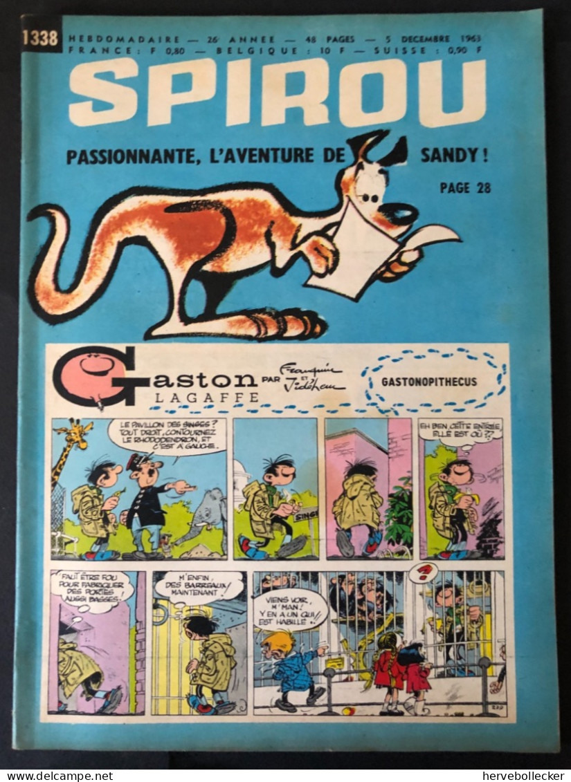 Spirou Hebdomadaire N° 1338 - 1963 - Spirou Magazine