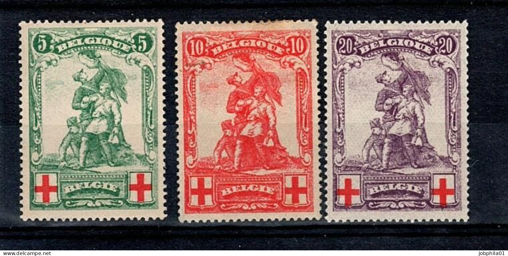 126-128 X Côte 85€ - 1914-1915 Rotes Kreuz