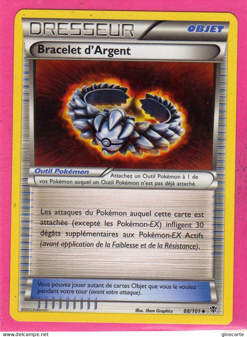 Carte Pokemon Francaise 2013 Noir Et Blanc Explosion Plasma 87/101 Bracelet D'argent Neuve - Noir & Blanc