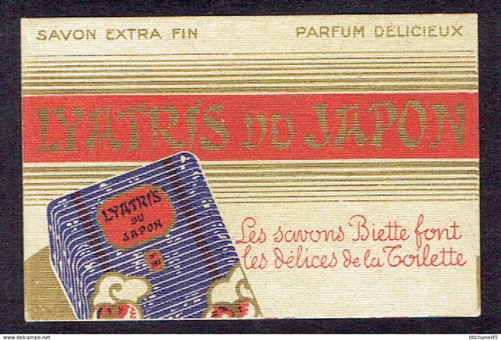 Carte Parfum LYATRIS Du JAPON  De BIETTE Frères NANTES-PARIS - Catalogue FONTAN III N°37 D - Vintage (until 1960)