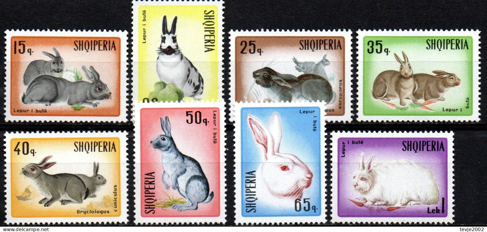 Albanien 1967 - Mi.Nr. 1193 - 1200 - Postfrisch MNH - Tiere Animals Hasen Kaninchen Rabbits - Roedores