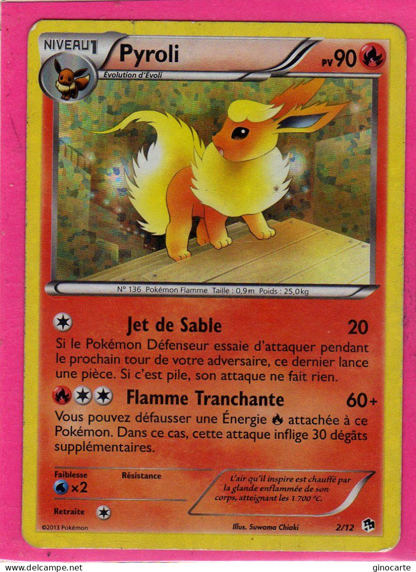 Carte Pokemon Francaise 2013 Mc Donald's 2/12 Pyroli 90pv Holo Occasion - McDonald's