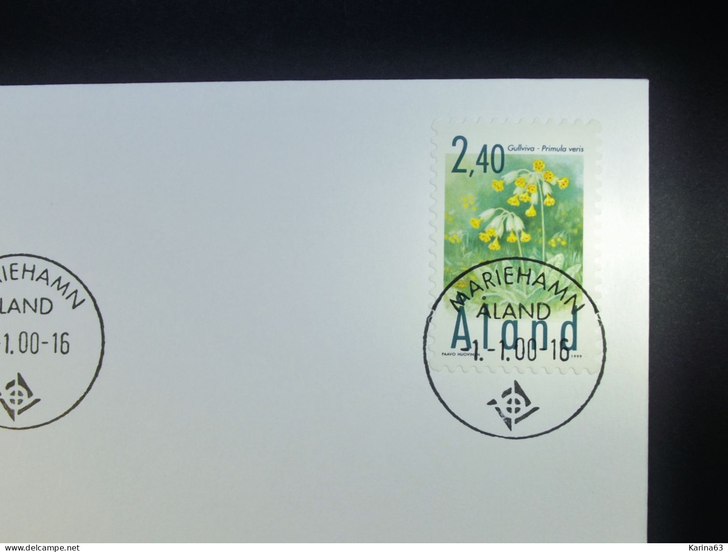 Aland - 1999 - Envelope - Cowslip Flower - Primula Stamp Mi 156 - Mariehamn - Aland - Aland