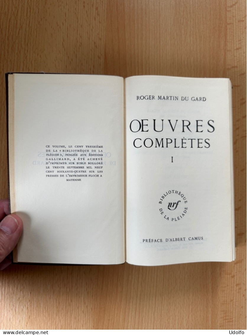 Bibliothèque De La Pléiade - Roger Martin Du Gard - Œuvres Complètes - Tome I - La Pléiade