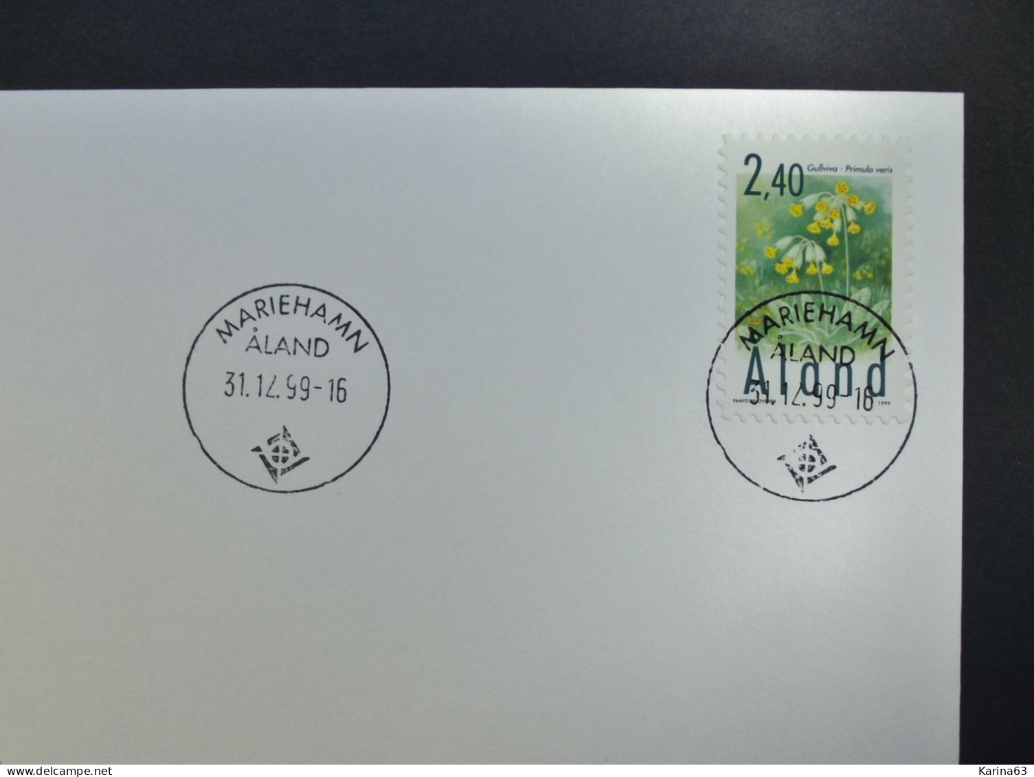 Aland - 1999 - Envelope - Cowslip Flower - Primula Stamp Mi 156 - Mariehamn - Aland - Aland