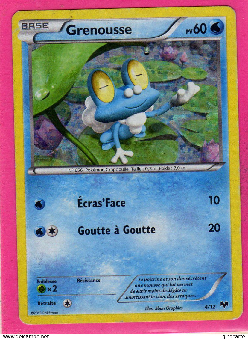 Carte Pokemon Francaise 2013 Mc Donald's 4/12 Grenousse 60pv Holo Occasion - McDonald's