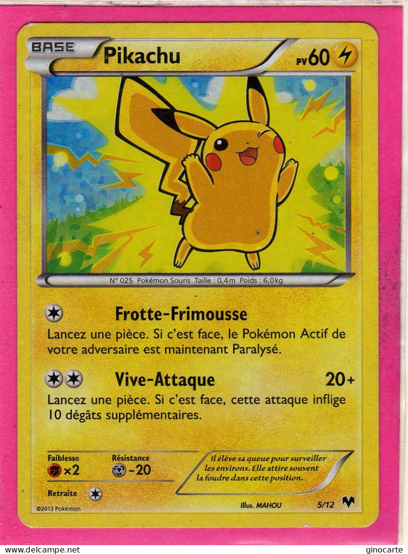 Carte Pokemon Francaise 2013 Mc Donald's 5/12 Pikachu 60pv Holo Bon Etat - McDonald's