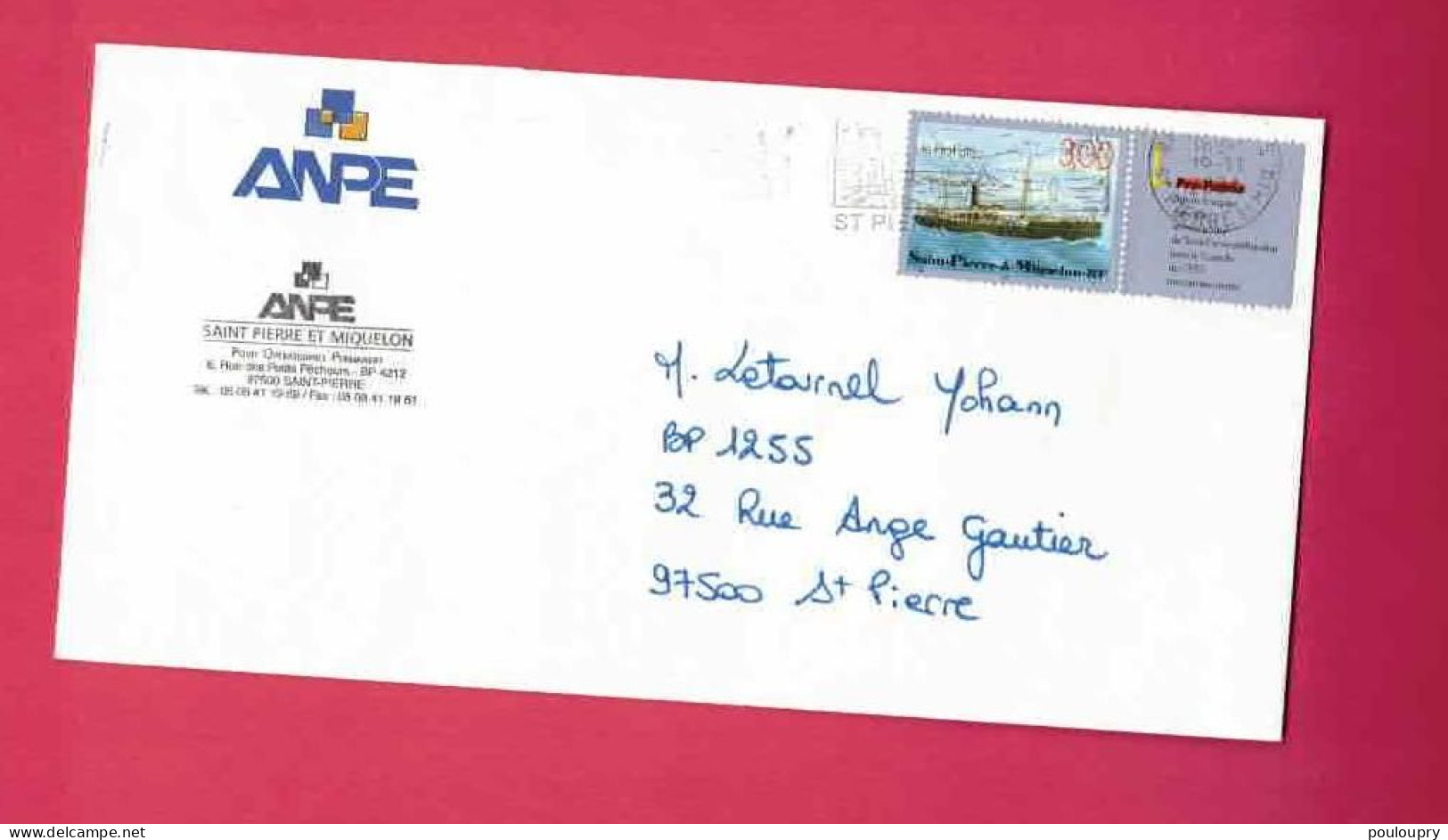 Lettre De 2001 Pour Saint-Pierre - YT N° 697 Avec Vignette - Navire - Pro-Patria - Storia Postale