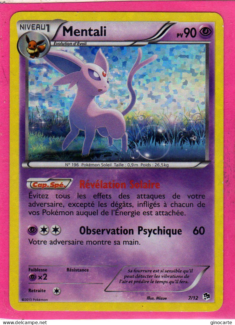 Carte Pokemon Francaise 2013 Mc Donald's 7/12 Mentali 90pv Holo Bon Etat - McDonald's