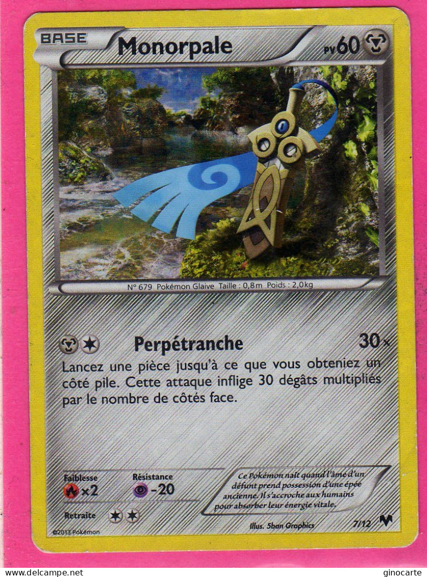 Carte Pokemon Francaise 2013 Mc Donald's 7/12 Monorpale 60pv Holo Occasion - McDonald's