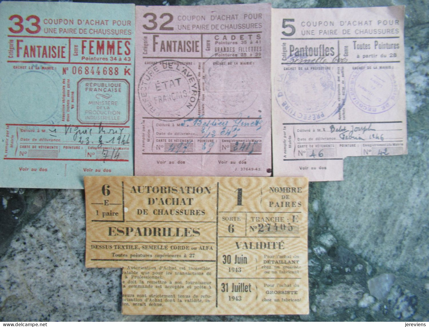 Pt Lot De Coupons Achat De Chaussures - 1939-45