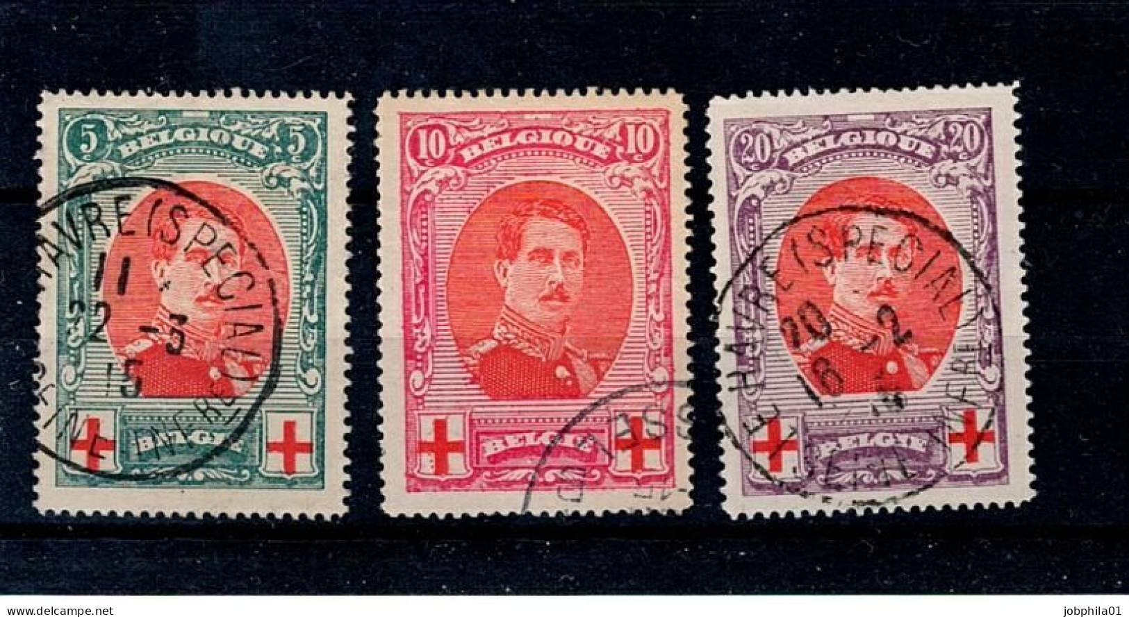 132-134 Obl   Côte 35€ - 1914-1915 Rotes Kreuz
