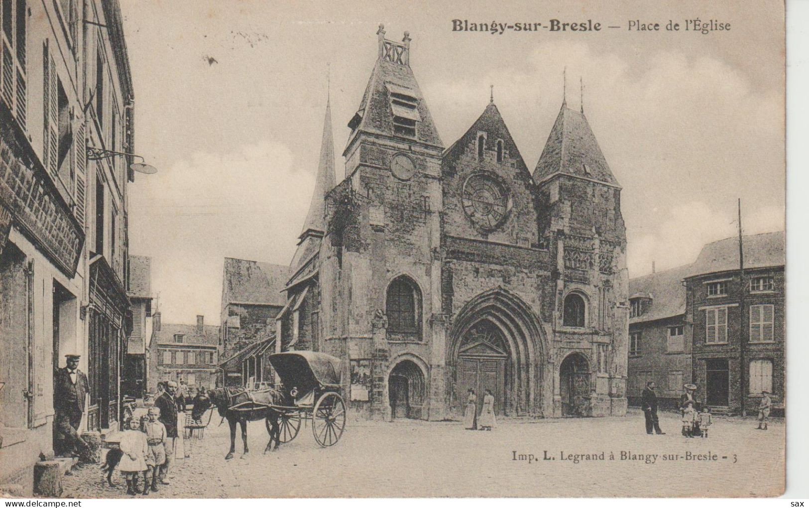 2415-245  Blangy Sur Bresle  Place De L'église ATTELAGE Dep 76  Vente Retirée Le 27-04 - Blangy-sur-Bresle