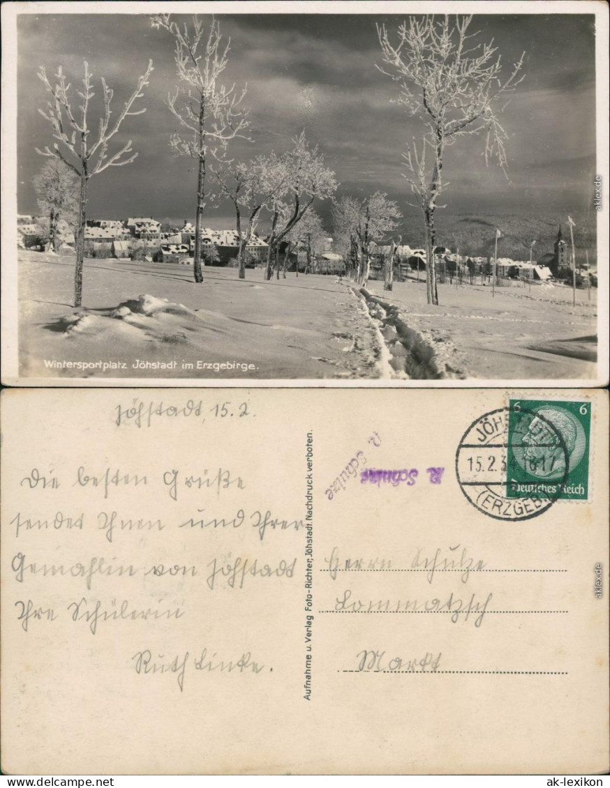 Ansichtskarte Jöhstadt (Erzgebirge) Winterpartie An Der Stadt 1930  - Jöhstadt