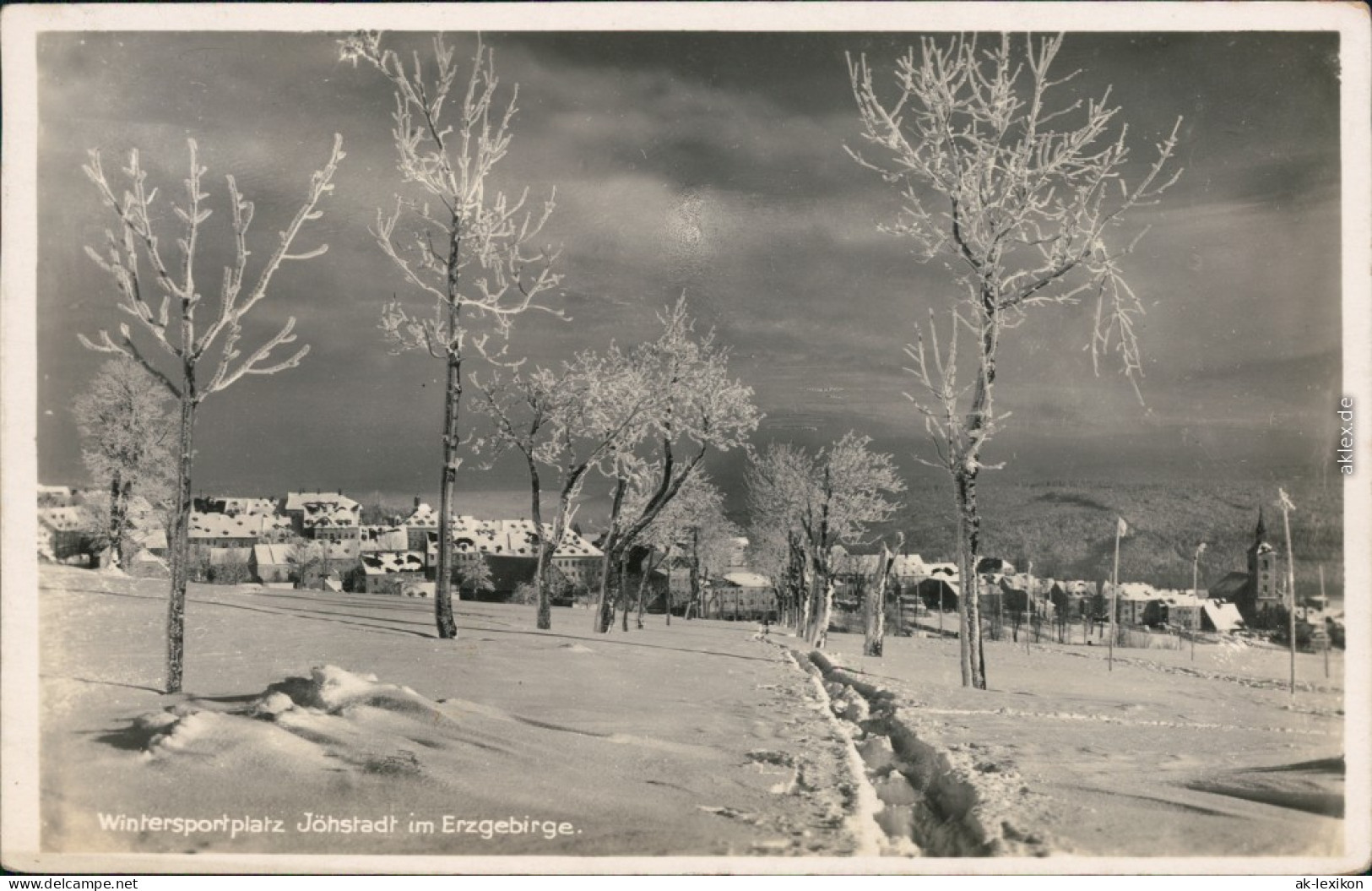 Ansichtskarte Jöhstadt (Erzgebirge) Winterpartie An Der Stadt 1930  - Jöhstadt