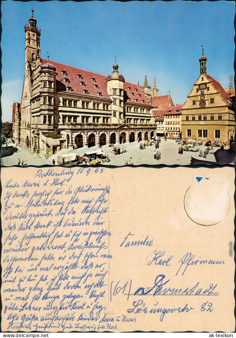 Ansichtskarte Rothenburg Ob Der Tauber Rathaus 1963 - Rothenburg O. D. Tauber