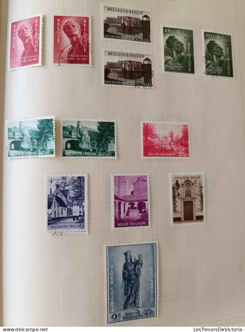 Album de Timbres sur charnière - Belgique - Luxembourg -  marques postales