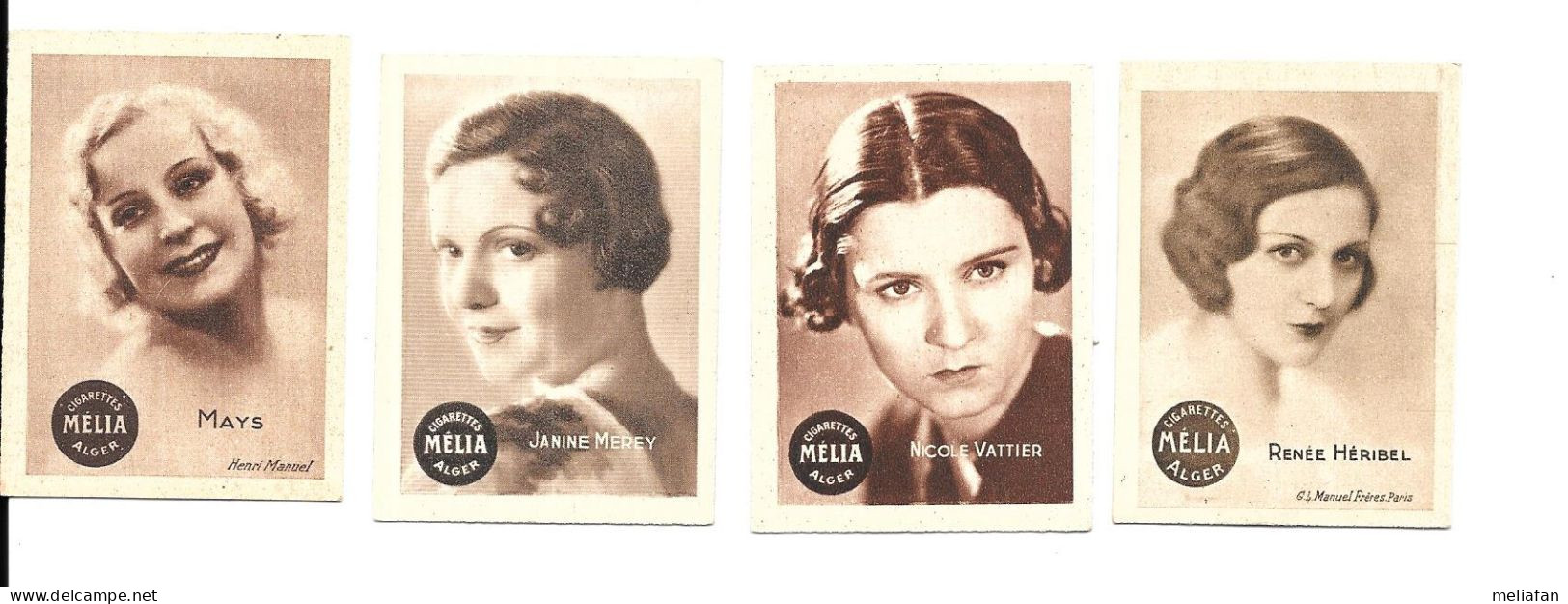 GF2176 - CARTES CIGARETTES MELIA - MAYS - RENNE HERIBEL - NICOLE VATTIER - JEANINE MEREY - Melia