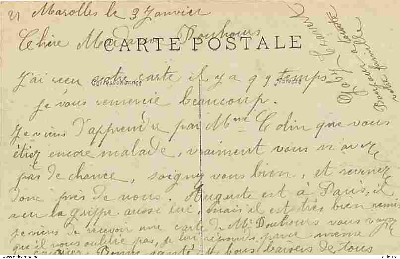 72 - Marolles Les Braults - Presbytère, Gendarmerie Et Route De Courgains - Animée - Correspondance - CPA - Voir Scans R - Marolles-les-Braults