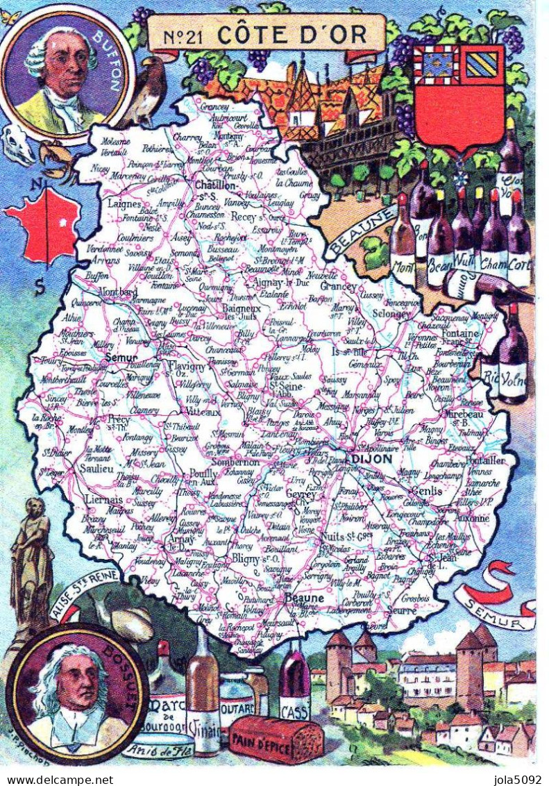 Carte Du Département De La Côte D'Or - Maps