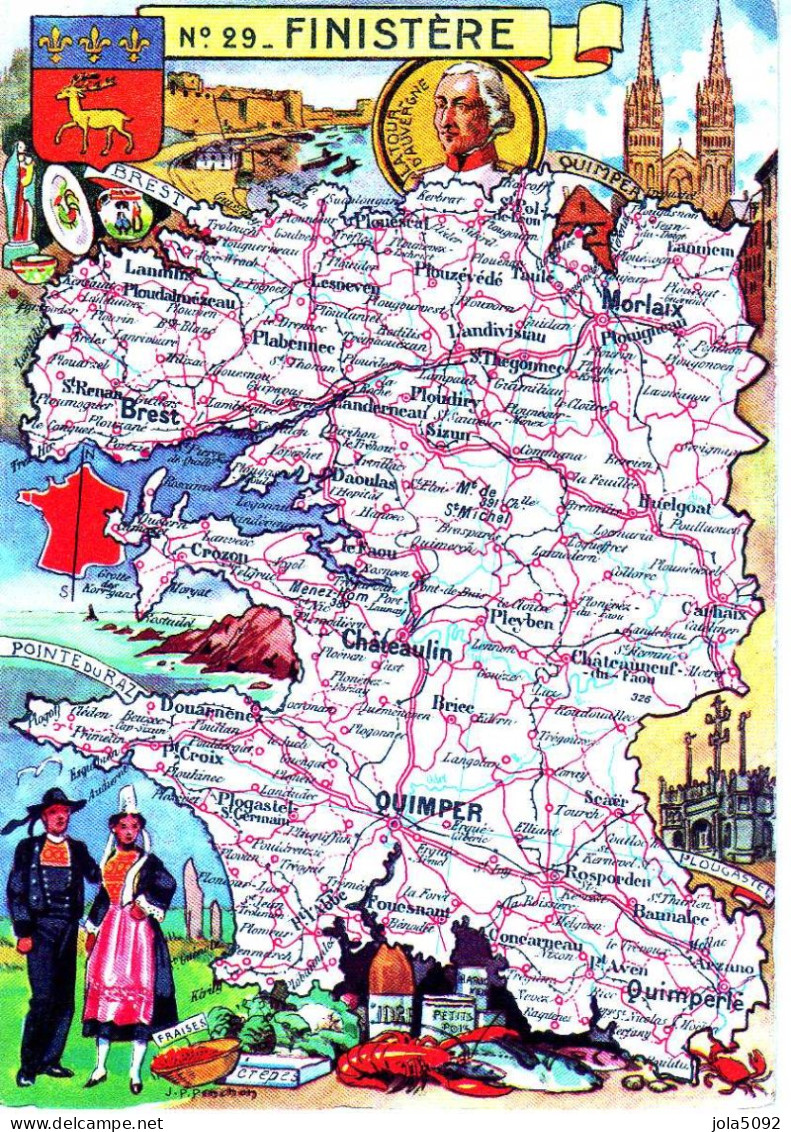 Carte Du Département Du Finistère - Maps