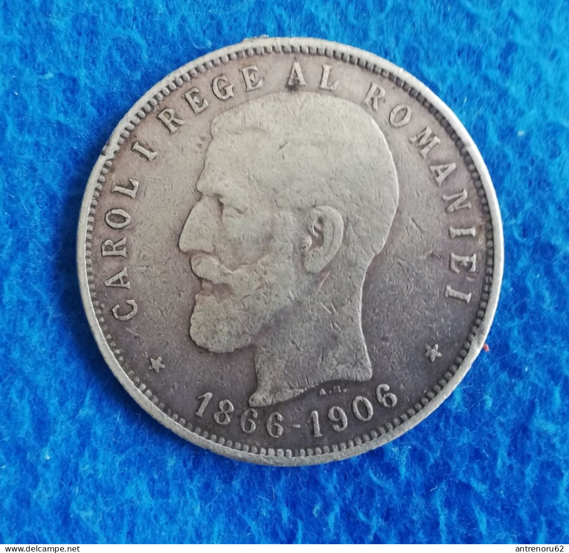 COINS-ROMANIA-5-LEI-1906-SILVER-SEE-SCAN - Roemenië