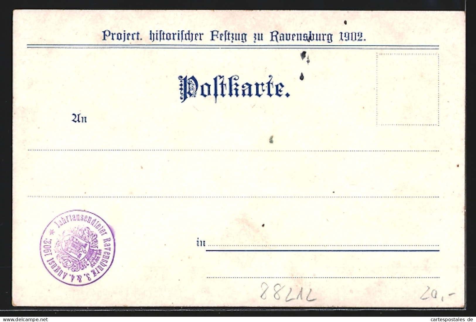 Lithographie Ravensburg, Project. Histor. Festzug 1902, Turnier Zu Ravensburg 1311, Wappen  - Ravensburg