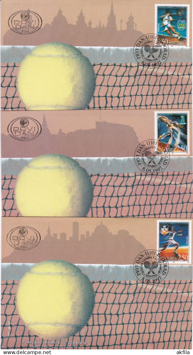 Yugoslavia 1997 Tennis Tournaments 3 FDC - FDC